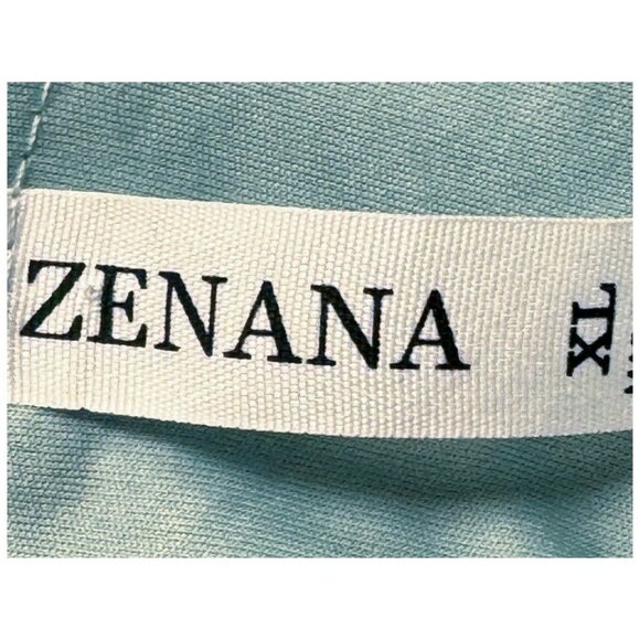 Zenana Light Blue Blouse Lined Flowy Office Workwear Long Sleeve Relaxed Fit XL - Picture 4 of 8